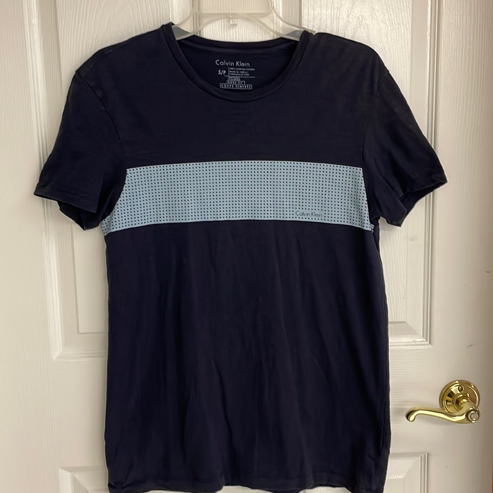 Calvin Klein T-shirt Body Fit Mens Short Sleeves Navy Blue Size Small
